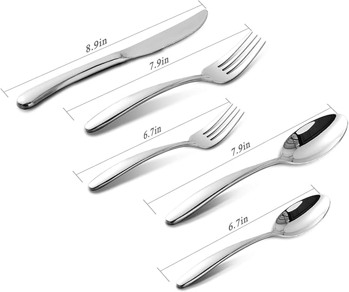20-Piece Heavy Duty Silverware Set, HaWare Stainless Steel Solid Flatware Cutlery for 4, Modern & Elegant Design for Home/Restaurant/Wedding, Mirror Polished and Dishwasher Safe