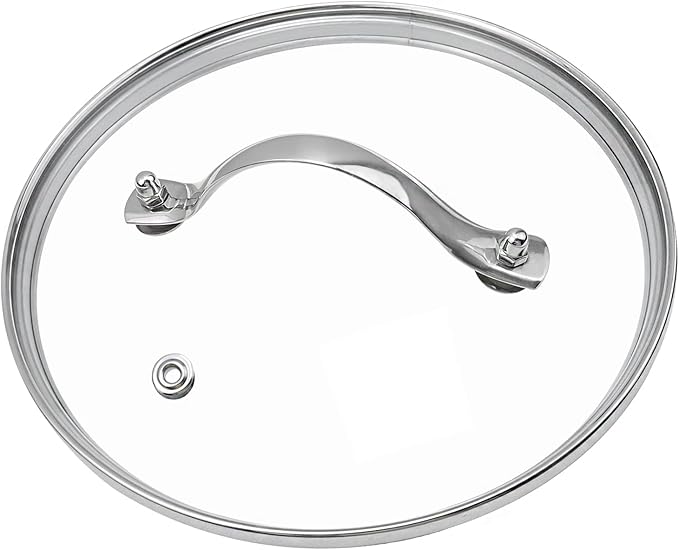 7" Tempered Glass Pan Lid with Steam Vent, Thickened to 4mm and Dishwasher Safe and Oven up to 480℉, Universal Lid Fit for Cast Iron Skillets, Frying Saute Pan, Cooking Pot
