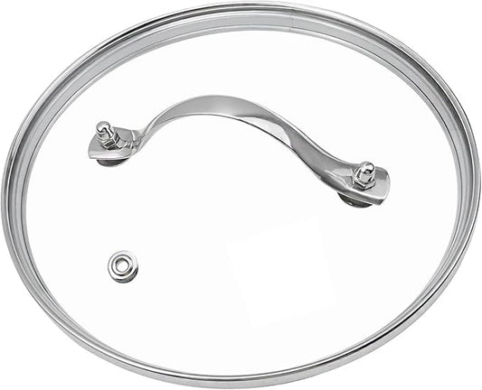 7" Tempered Glass Pan Lid with Steam Vent, Thickened to 4mm and Dishwasher Safe and Oven up to 480℉, Universal Lid Fit for Cast Iron Skillets, Frying Saute Pan, Cooking Pot