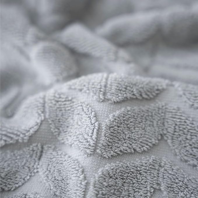 BAGNO MILANO Turkish Cotton Ultra-Soft Plush Absorbent Quick Dry Bathroom Towel Set, Made in Turkey (LightGrey, 2 pcs Bath Towel Set)