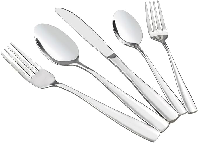 Stainless Steel Flatware Sets, 60-piece, Service for 12