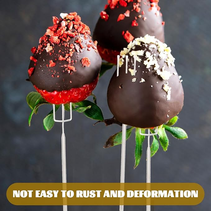 Amosfun Chocolate Fork Set 6 Pcs Stainless Steel Fondue Forks for Chocolate Dipping Candy Making Dessert Decoration Tools