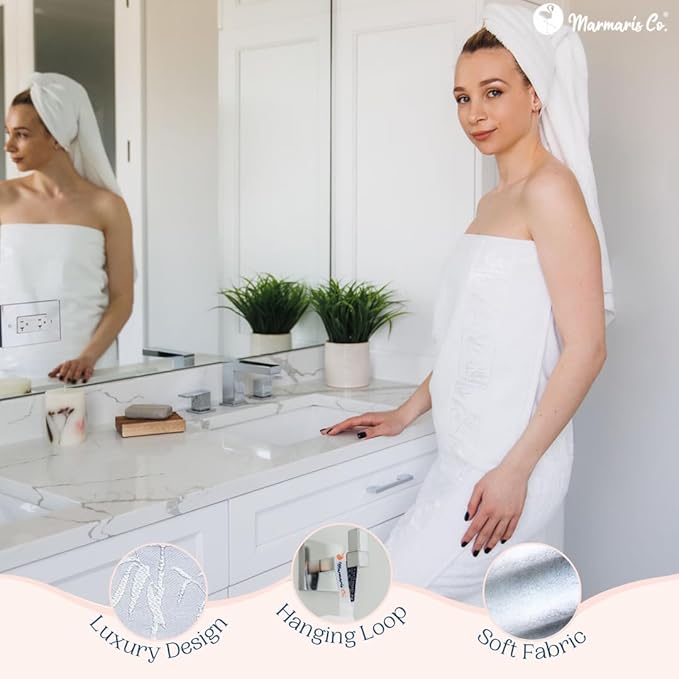 Set of 2 Luxury Super Soft Bath Towels – Premium Viscose Derived from Bamboo & Turkish Cotton for The Ultimate Bath Experie