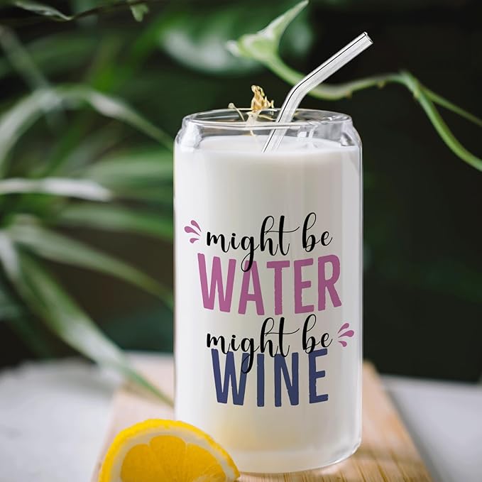 Wine glasses cup Gifts for Cocktail Lovers, Funny Might Be Wine Tumbler Gifts For Women 14oz,Tequila Lime drinking jar for Cocktail Lovers