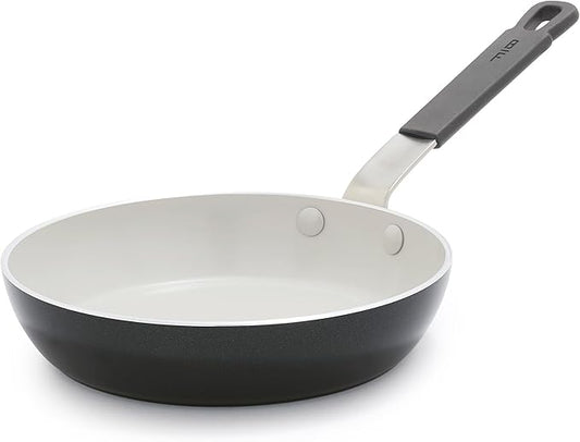 GreenPan x Bobby Flay 8" Nonstick Frying Pan Skillet, PFAS-Free Diamond Ceramic, Induction Suitable, Stay-Cool Silicone Handle, Easy Clean Dishwasher & Oven Safe, Egg & Omelet Pan, Graphite