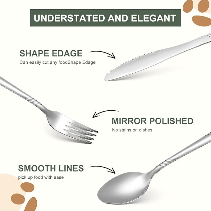 Minatee 201 Pcs Thin Silverware Set Stainless Steel Flatware Sets Service for 67 Silver Cutlery Set Serving Utensils Sits Includes Knife Fork Spoon for Kitchen Dinner Table