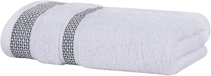 CASA COPENHAGEN Solitaire 6 Pieces Towel Set- White, 600 GSM 2 Bath Towel 2 Hand Towel 2 Washcloth, Designed in Denmark Made of Soft Egyptian Cotton for Bathroom, Kitchen & Shower