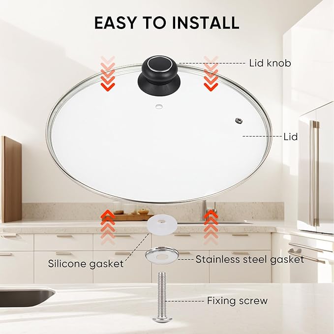 Pot Lid Knob Easy Lnstallation Sturdy Cover Knobs Universal Pot Lid Handle Pot Kitchen Replacement Cookware Lidreplacement Pot Cover Heat Resistant and Prevent Static Replacement Knob