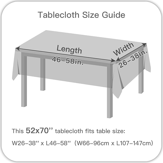 maxmill Rectangle Linen Textured Tablecloth Waterproof Spillproof Wrinkle Free Washable Fabric Table Cloth Kitchen Dining Tabletop Decoration Table Cover for Holiday Party, 52 x 70 Inch, Demin Blue