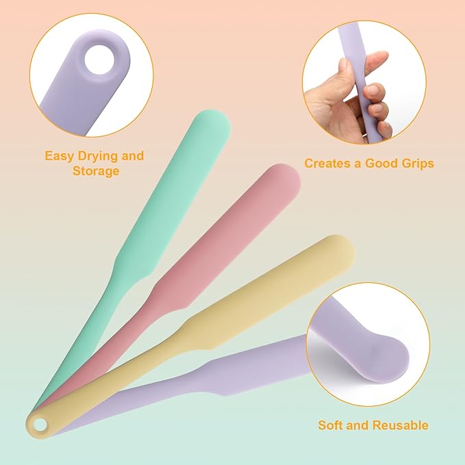 Palksky Silicone Chocolate Melting Cup Set with 4 Silicone Measuring Cups (250ml & 350ml) and 4PCS Heat-Resistant Jar Spatulas, Non-Stick Baking Tools for DIY Chocolate, Butter & Cream Mixing