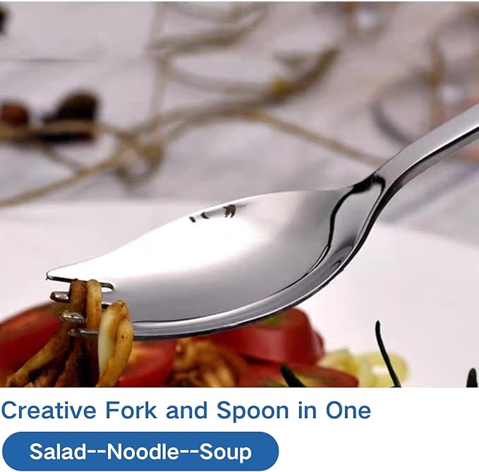 4-pack Stainless Steel Sporks for Everyday Use,Camping Hiking Heavy Duty Flatware set,8.2-inch,7.6-inch,5.9-inch (8.2 inch)