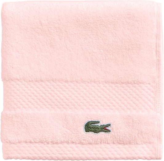 Lacoste Heritage 100% Supima Cotton Wash Cloth, Light Pink, 13" x 13" – Highly Absorbent & Quick Drying, Premium Super Soft Bath Towel, Bathroom Essential, Gift for All Occasions, Machine Washable