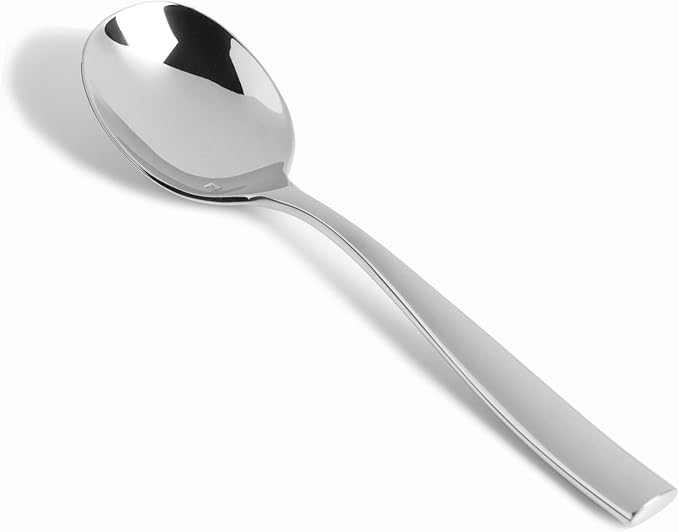 Fortessa Lucca 18/10 Stainless Steel Flatware Bouillon Spoon, Set of 12