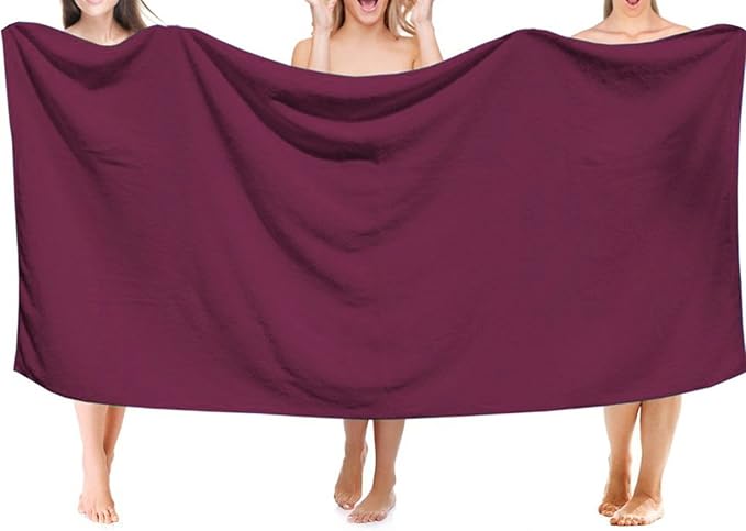 MYLSMPLE Luxury Microfiber Extra Large Bath Towels Beach Bath Sheets Fast Drying Towels Soft Absorbent Towels (36 Inch X 72 Inch) (Berry, 36 Inch X 72 Inch)