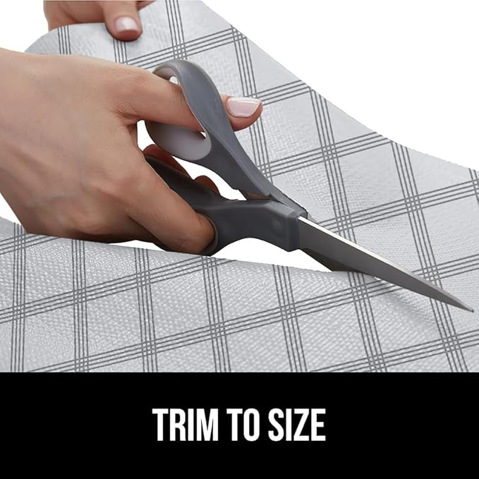 GORILLA GRIP Slip Resistant Drawer and Shelf Liner 2 Pack, Non Adhesive Water Resistant, Easy Trim, Smooth Surface Liners for Kitchen Cabinet, Shelves, Drawers Pantry, 12 IN x 20 FT, Stripe Gray White