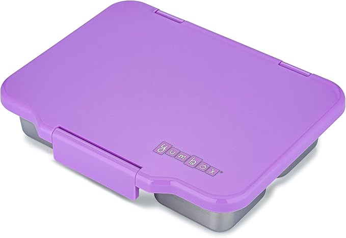 Yumbox Prêt Leakproof Stainless Steel Bento Lunch Box, 3.4 Cup Healthy Portion Size for Balanced Eating – Durable Lunch Container for Sandwiches & Snacks (Lavande Purple)