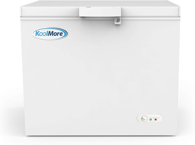 KoolMore - SCF-9C Deep Chest Freezer with Wire Basket, 10 cu. ft. Compact Food and Meat Storage, for Commercial and Home Use with ETL Certification,White