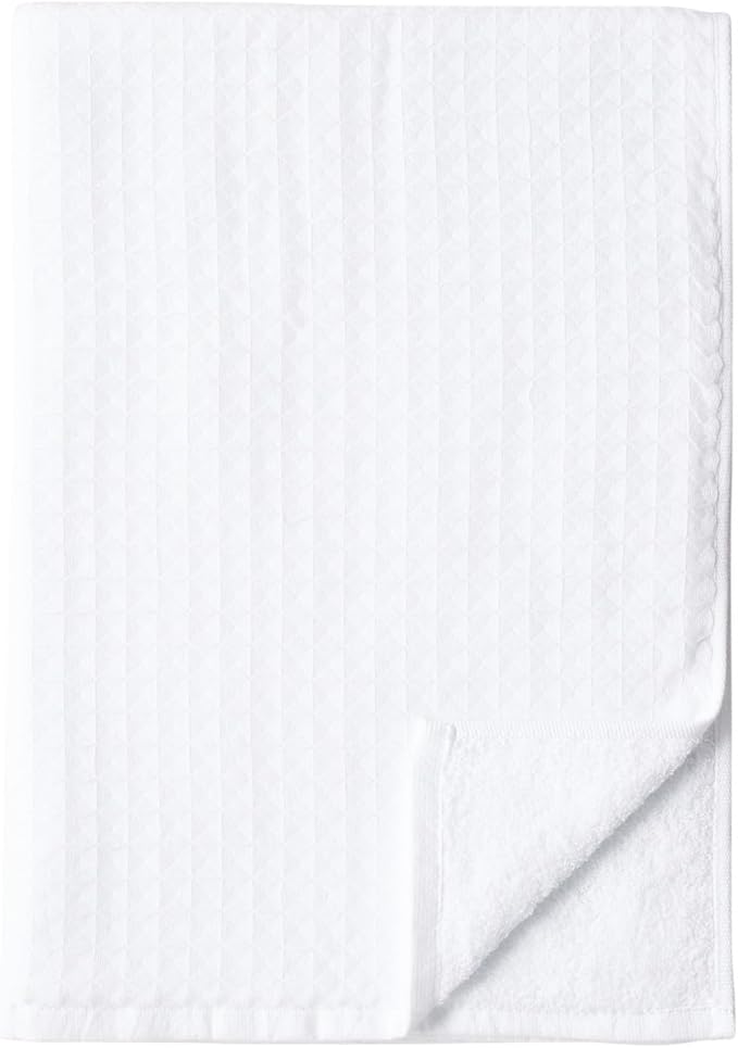 UCHINO Waffle Twist Cotton Weave Towel Set for Bathroom – 2 Bath, 2 Hand, 2 Washcloths, Lightweight Absorbent Quick Dry Honeycomb Texture Solid Terry Loop Reverse, 6 Piece, White