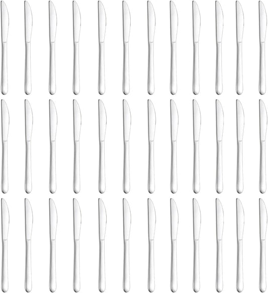 Pleafind 36-Pcs Dinner Knives, 9.1 Inch Stainless Steel Dinner Knife, Sturdy Butter Spreader Knife, Silverware Cutlery Table Knives for Home, Restaurant, Kitchen, Mirror Polished and Dishwasher Safe