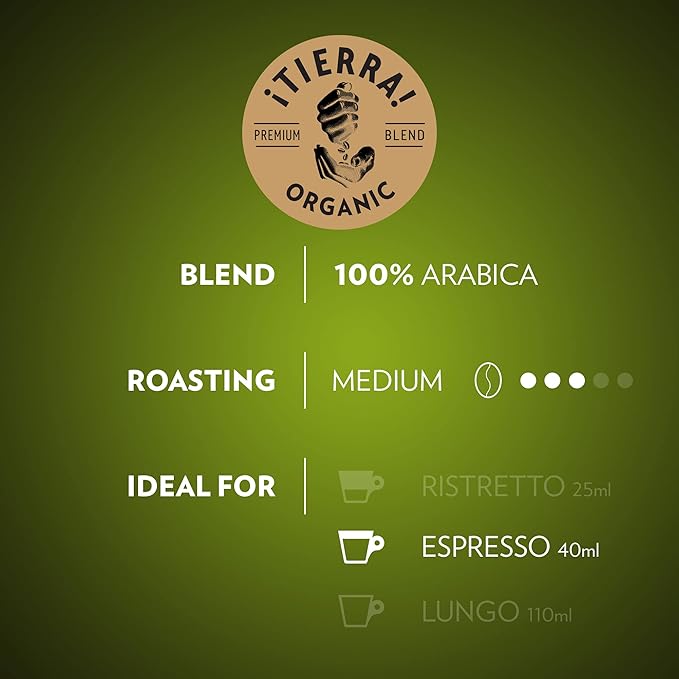 Lavazza ¡Tierra! for Planet Aluminum Capsules Compatible with Nespresso* Original Machines, Medium Espresso Roast, 100% Arabica (60 Capsules)