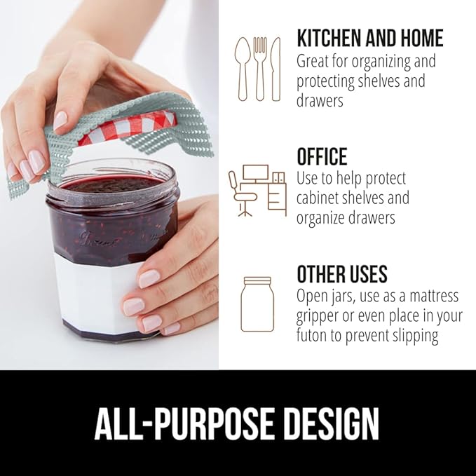 GORILLA GRIP powerGRIP Drawer Shelf and Cabinet Liner, Thick Strong Hold, Non-Adhesive Liners Protect Kitchen Cabinets and Cupboard, Bathroom Drawers, Easy Install, Breathable Mat, 12" x30', Spa Blue