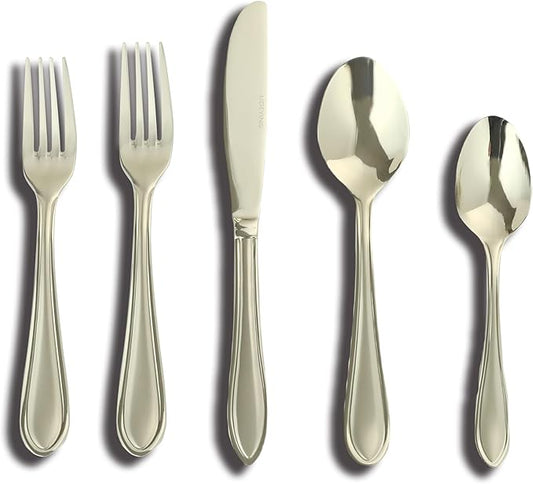 Silverware Set, 60-Piece Stainless Steel Flatware, 18/0 Stainless Steel Utensils, Dishwasher Safe, Modern Tableware for Home & Kitchen Dining