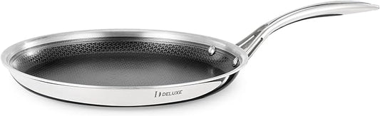 DELUXE Hybrid Ceramic Nonstick Griddle Pan,12-Inch,Stay-Cool Handle,Dishwasher&Oven Safe,Induction-Ready,PFOA Free Compatible with All Cooktops