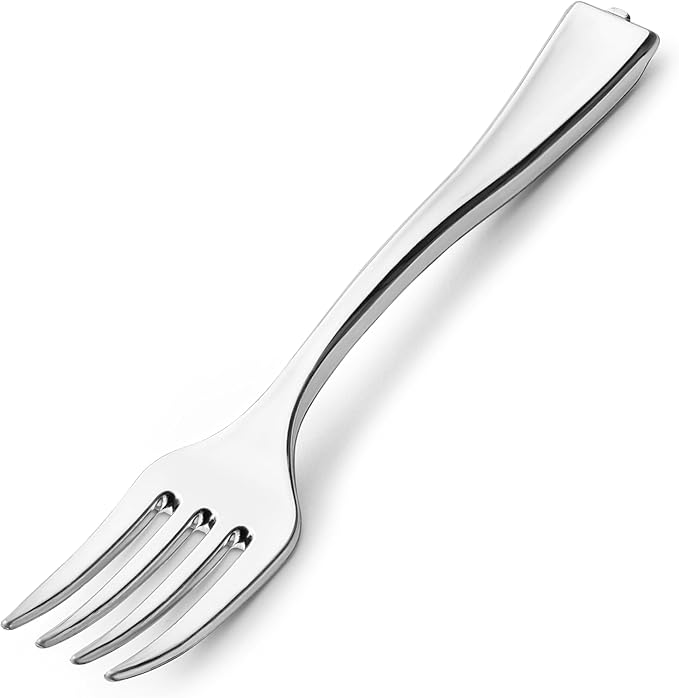 Posh Setting - Mini Fork - Silver Disposable Forks, 4 inch - Small Forks for Appetizers(36 Pack)