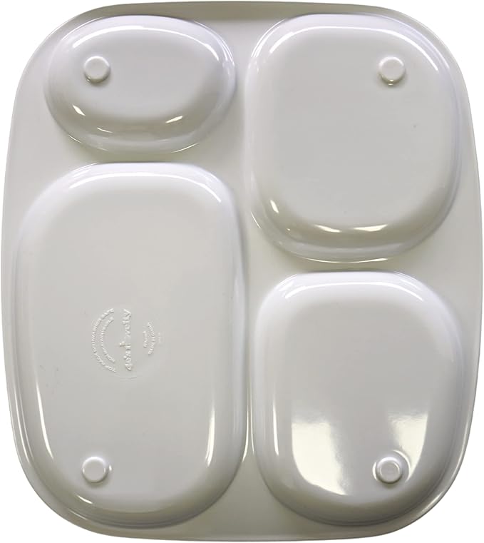 4E's Novelty Set of 4 Fall Thanksgiving Melamine Dinnerware Sets for Kids – Autumn Sectioned Toddler Plates With Dividers, BPA-Free Reusable Dishwasher Safe