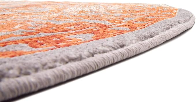 Unique Loom New Classical Collection Traditional Intricate Design with Distressed Vintage Detail, Area Rug, 6' 0' x 6' 0', Terracotta/Gray