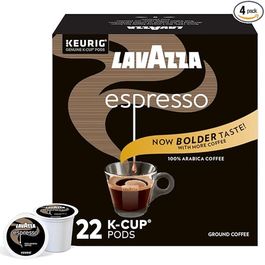Lavazza Espresso Italiano Single-Serve Coffee K-Cups for Keurig Brewer, Medium Roast, 22 Count Box (Pack Of 4), 88Count