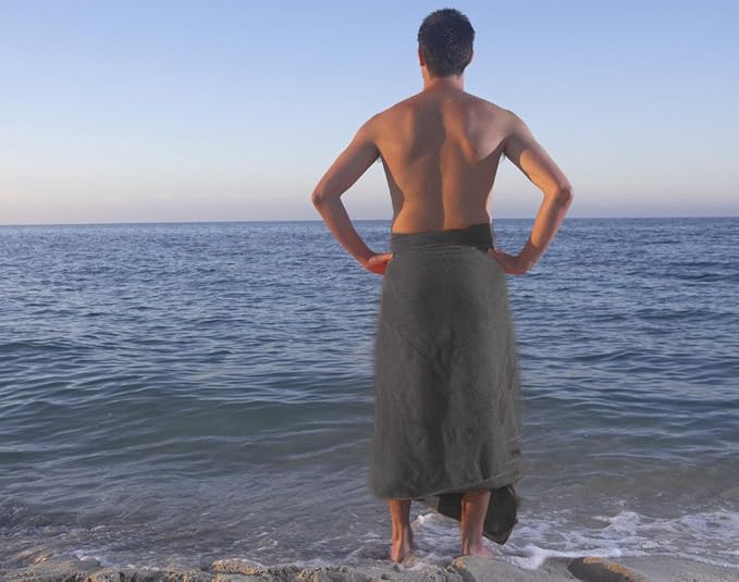 MYLSMPLE Microfiber Luxury Grey Bath Towel Extra Large Bath Sheet Beach Towel (36 Inch X 72 Inch, Grey)