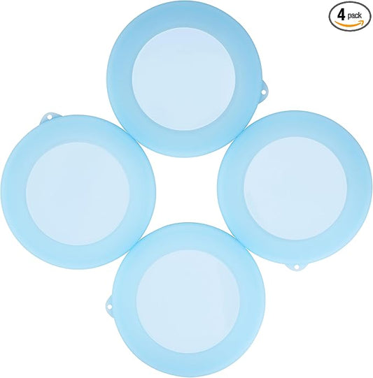 4 Pack Silicone Lids for Corelle Vitrelle 428-PC 28-Oz Soup/Cereal Bowls, Freezer & Microwave & Dishwasher Safe (Bowl not included)