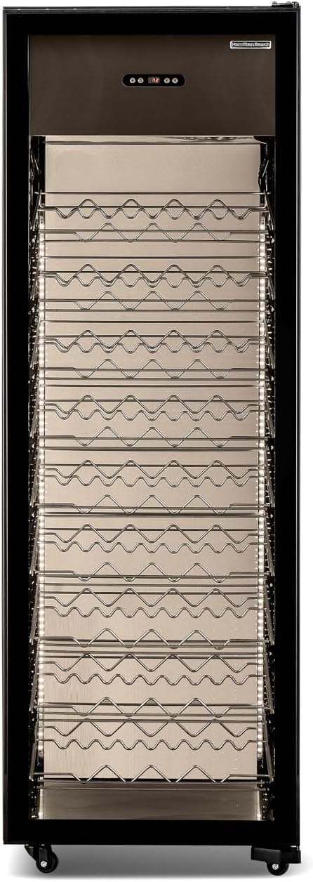 Hamilton Beach, 81 Bottle Wine Cooler Showcase Refrigerator - Intelligent Digital Control, Low Noise Operation, Freestanding Wine Fridge Cellar for Kitchen and Home, Stainless Shelves