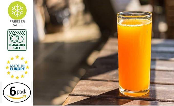 BOHEM'S Small Juice Glasses, Mini Clear Glass Cups Tumblers, 5.1 Oz, Drinking Glassware for Orange Juice, Water, Milk, Coffee, Perfect for Tasting and Small Portions, Set of 6,