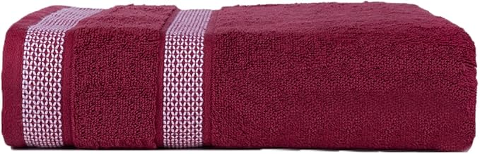 CASA COPENHAGEN Solitaire Mix 6 Pieces Towel Set- Navy + Burgundy, 600 GSM 2Bath Towel 2Hand Towel 2Washcloth, Designed in Denmark Made of Soft Egyptian Cotton for Bathroom, Kitchen & Shower