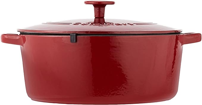 Cuisinart Chef's Classic Enameled Cast Iron Round Covered Casserole (Cardinal Red, 7- Quart)