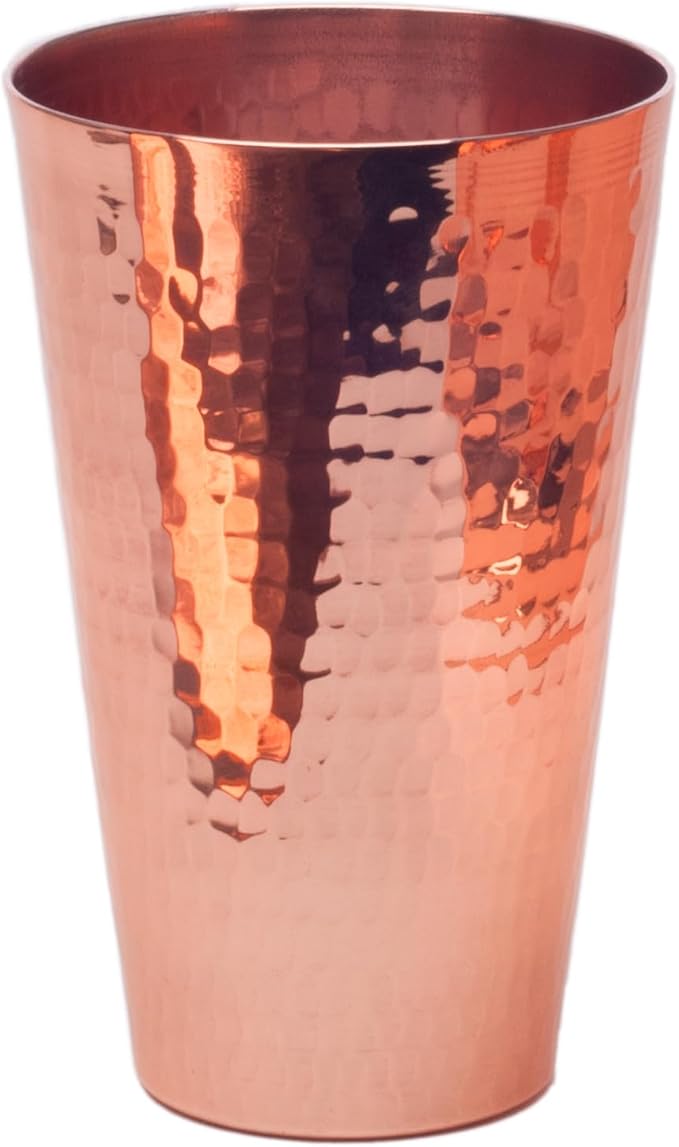 Sertodo 16oz Pure Copper Cup | Hand-Hammered, Heavy-Gauge Copper Cups for Water, Cocktails & Moscow Mules | 100% Solid Drinking Tumbler