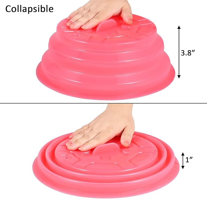 Kichwit Collapsible Silicone Microwave Plate Cover for Food, Dishwasher Safe and BPA Free, Red, 11”