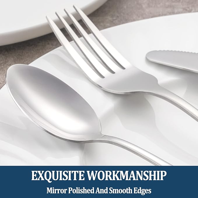 Dinner Forks,Set of 16 Top Food Grade Stainless Steel Silverware Forks,Table Forks,Flatware Forks,8 Inches,Mirror Finish & Dishwasher Safe,Use for Home,Kitchen or Restaurant