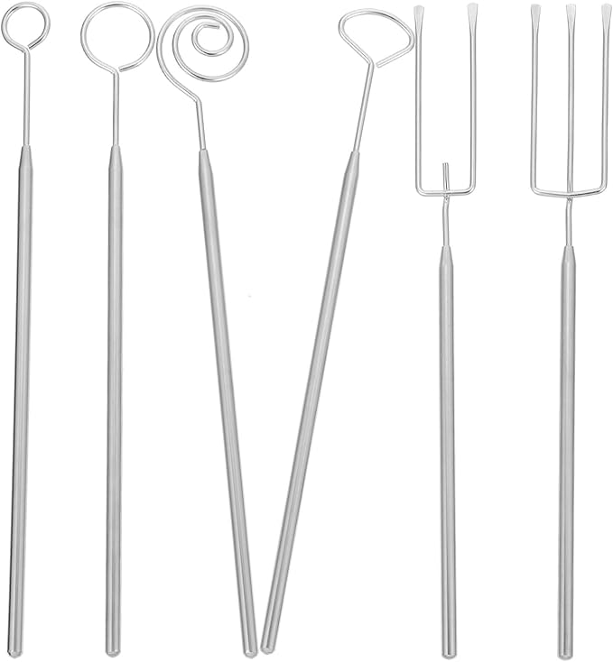 Amosfun Chocolate Fork Set 6 Pcs Stainless Steel Fondue Forks for Chocolate Dipping Candy Making Dessert Decoration Tools