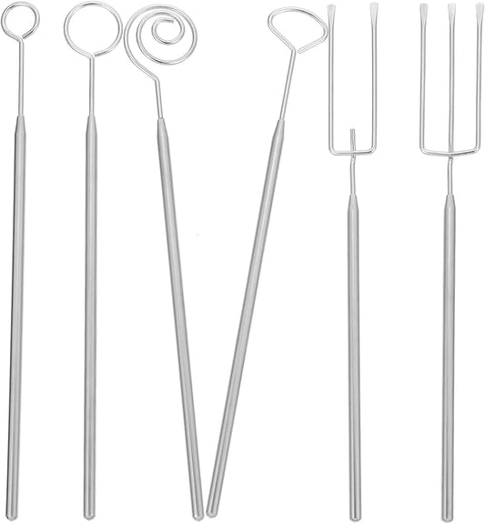 Amosfun Chocolate Fork Set 6 Pcs Stainless Steel Fondue Forks for Chocolate Dipping Candy Making Dessert Decoration Tools