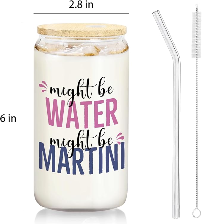 Martini glasses cup Gifts for Cocktail Lovers, Funny Might Be Martini Tumbler Gifts For Women 14oz,Tequila Lime drinking jar for Cocktail Lovers
