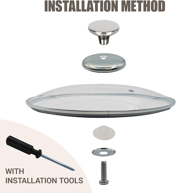 8 Inch Pan Lid for Frying Pan, Skillet, 4mm Clear Tempered Glass, Compatible with Dishwasher and Ovens