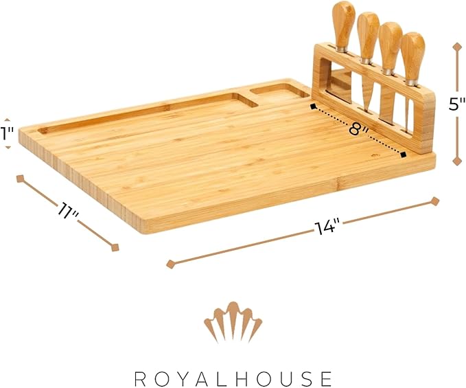RoyalHouse Personalized Charcuterie Board, Custom Bamboo Engraved Cheese Board, Perfect for Weddings, Bridal Showers, and Special Occasions