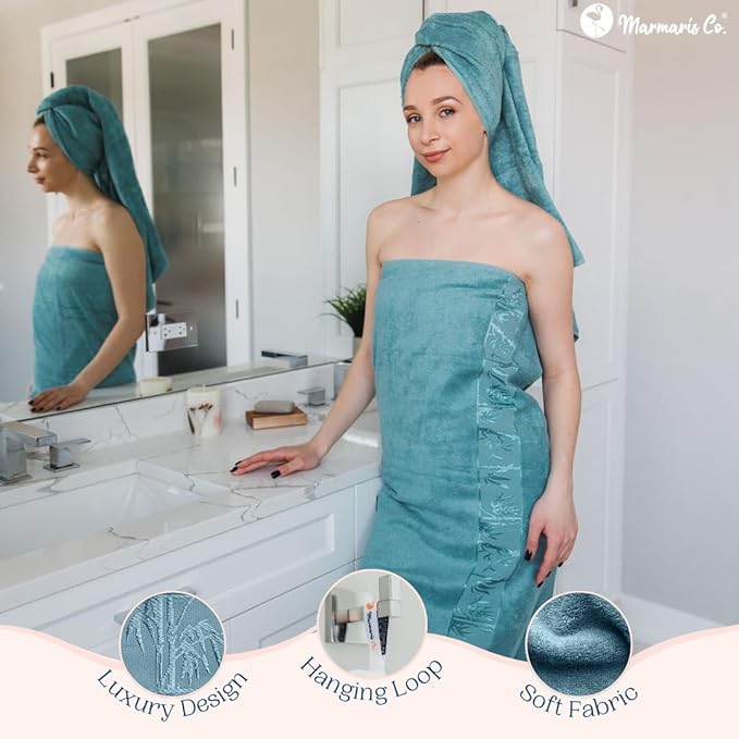 Set of 2 Luxury Super Soft Bath Towels – Premium Viscose Derived from Bamboo & Turkish Cotton for The Ultimate Bath Experie