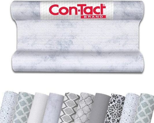 Con-Tact Brand Grip Prints Non-Adhesive Non-Slip Counter Top, Drawer/Shelf Liner, 12" x 20', Carrara Marble