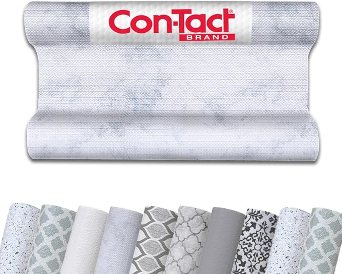 Con-Tact Brand Grip Prints Non-Adhesive Non-Slip Counter Top, Drawer/Shelf Liner, 12" x 20', Carrara Marble