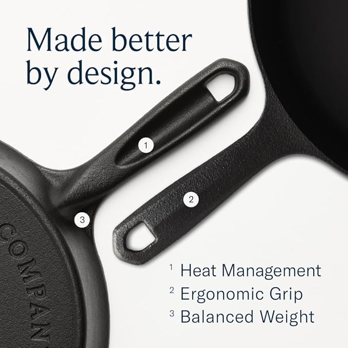 Field Company 10.25-Inch Cast Iron Skillet – Lightweight & Smooth, Made in USA, Pre-seasoned with Organic Oil – Perfect for 2–4 Servings (No.8 Medium)
