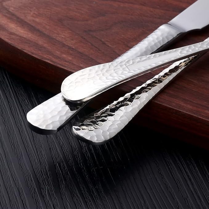 Buyer Star 12 Pieces Hammered Dinner Forks Set, 7.9 Inch Stainless Steel Forks,Table Forks,Flatware Forks, Mirror Finish & Dishwasher Safe,Use for Home,Kitchen or Restaurant (Silver)